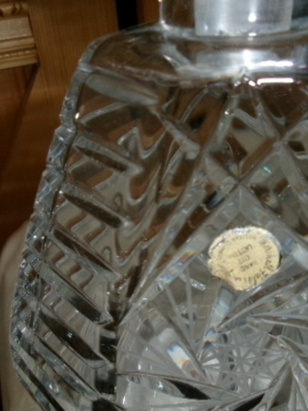 Vtg MCM Marshall Fields Hand Cut crystal west Germany Octagon shape decanter - Picture 6 of 9